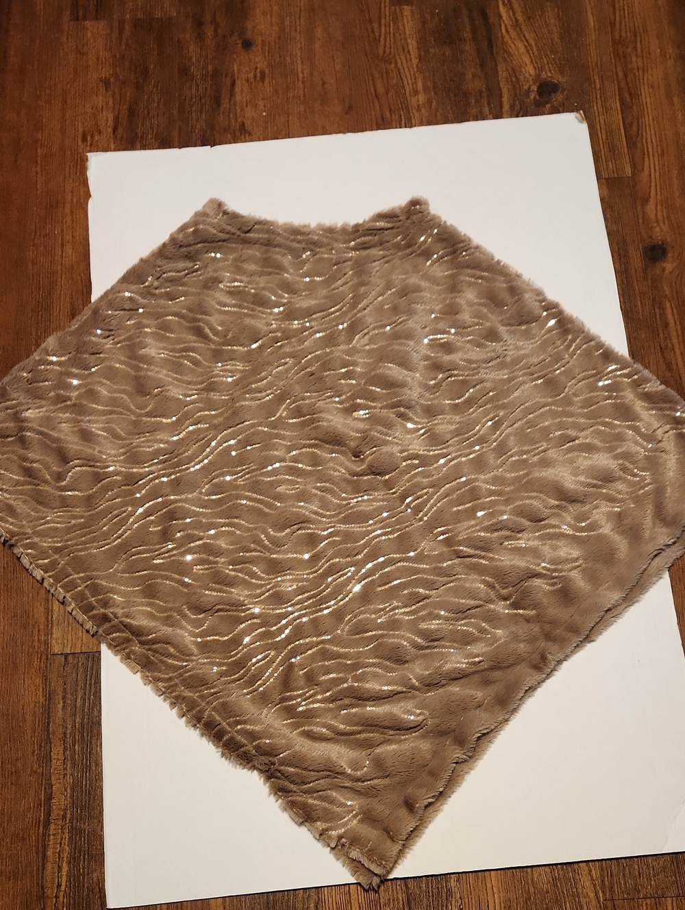 Luxurious Brown Faux Fur Poncho Sweater